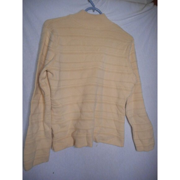 Geoffrey Beene Long sleeve Yellow 1/4 Zip100% cotton Size L Sweater ribbed - Picture 3 of 6